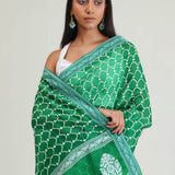 Sea Green Organza Arch Crafted Saree