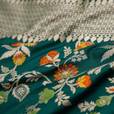 Kaitoke Green Banarasi Silk Saree With Meenakari Zari Jaal Work