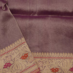 Regalia Purple Banarasi Silk Saree With Floral-Peacock Motifs