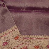 Regalia Purple Banarasi Silk Saree With Floral-Peacock Motifs