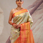 Turquoise Green Jaal Kanjivaram Silk Saree