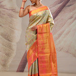 Turquoise Green Jaal Kanjivaram Silk Saree