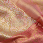 Pale Gold Tissue Kanjivaram Silk Saree With Meenakari Jaal