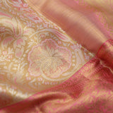Pale Gold Tissue Kanjivaram Silk Saree With Meenakari Jaal