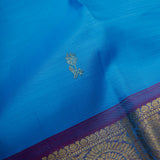 Chlorine Blue Kanjivaram Silk Saree With Floral Buttis Weaving