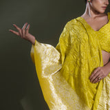 <img> Spectrum Yellow Bandhani Kanjivaram Saree