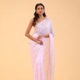 Lemonade Pink Organza Handcrafted Saree