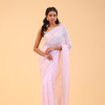 Lemonade Pink Organza Handcrafted Saree