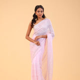 Lemonade Pink Organza Handcrafted Saree