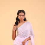 Lemonade Pink Organza Handcrafted Saree