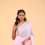 Lemonade Pink Organza Handcrafted Saree