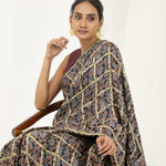 Rich Black Bandhani Ajrakh Silk Handloom Saree