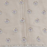 Royal Beige Tissue Designer Saree With Floral Embroidery