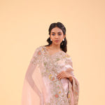 Dusty Pink Tissue Handcrafted Saree