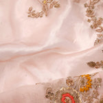 Dusty Pink Tissue Handcrafted Saree