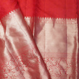 Kelly Green Kanjivaram Silk Saree With Floral Jaal Design