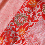 Vibrant Orange Banarasi Silk Saree With Meenakari Design