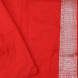 Vibrant Orange Banarasi Silk Saree With Meenakari Design