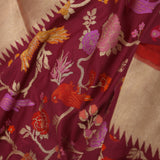 Maroon Banarasi Saree With Meenakari Design