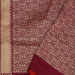 Maroon Banarasi Saree With Meenakari Design