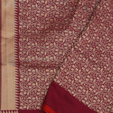 Maroon Banarasi Saree With Meenakari Design