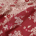 Maroon Pink Banarasi Silk Saree With Floral Design