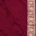 Deep Maroon Floral Banarasi Silk Saree