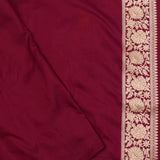 Deep Maroon Floral Banarasi Silk Saree