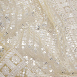 Butter Yellow Net Designer Saree With Sequin Embroidery