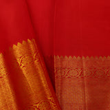 Scarlet Red Kanjivaram Silk Saree With Floral Butta