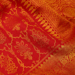 Scarlet Red Kanjivaram Silk Saree With Floral Butta