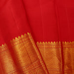 Cadmium Red Kanjivaram Silk Saree With Floral Jaal Weaving
