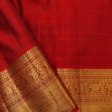 Cadmium Green Kanjivaram Silk Saree With Floral Jaal Weaving