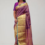 Mauveine Purple Jaali Kanjivaram Silk Saree
