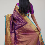 Mauveine Purple Jaali Kanjivaram Silk Saree