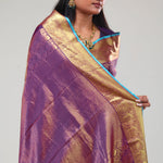Mauveine Purple Jaali Kanjivaram Silk Saree