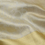 Pastel Off-White Tissue Kanjivaram Silk Saree With Jaal Weaving