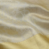 Pastel Off-White Tissue Kanjivaram Silk Saree With Jaal Weaving