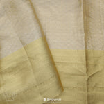 Pastel Off-White Tissue Kanjivaram Silk Saree With Jaal Weaving