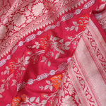 Crimson Red Banarasi Silk Saree With Meenakari Design