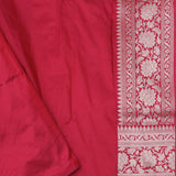 Crimson Red Banarasi Silk Saree With Meenakari Design