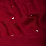 Deep Maroon Silk Saree With Hand Embroidery