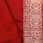Russet Brown Banarasi Silk Saree With Floral Jaal