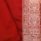 Russet Brown Banarasi Silk Saree With Floral Jaal