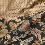 Abbey Black Banarasi Silk Saree With Floral Jaal Design