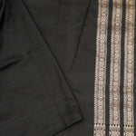 Abbey Black Banarasi Silk Saree With Floral Jaal Design