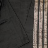 Abbey Black Banarasi Silk Saree With Floral Jaal Design