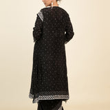 Classic Black Organza Designer Saree With Floral Embroidery