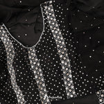 Classic Black Organza Designer Saree With Floral Embroidery