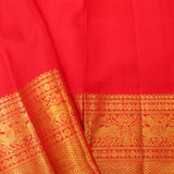 Cadmium Green Kanjivaram Silk Saree With Floral Jaal Design